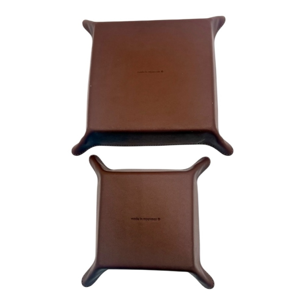 Coach Leather Valet Tray Set Dark Saddle Brown Mens Organizer NWT $250 - Picture 4 of 9